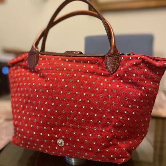 Brighton Red and Brown Heart Accent Tote - Picture 3 of 4